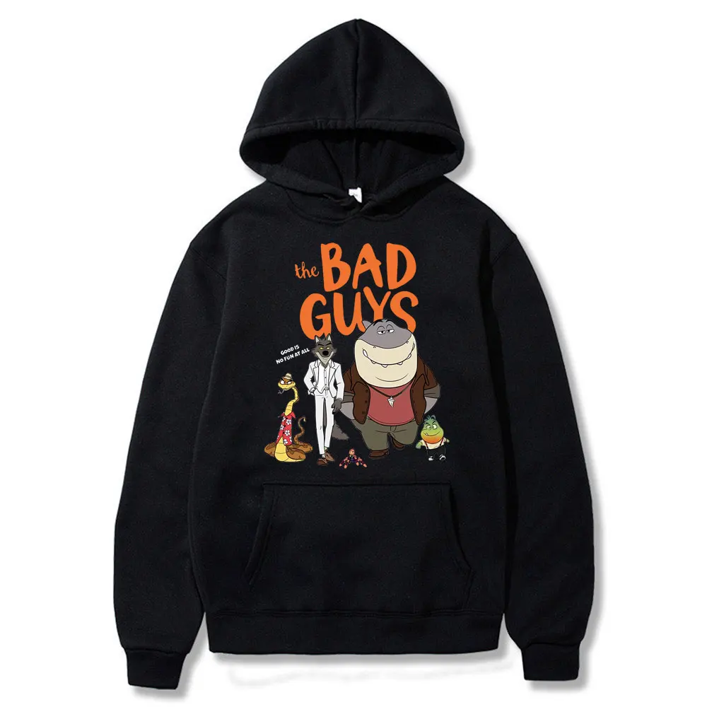 

The BAD GUYS Graphic Print Hoodie Unisex Animation Funny Hoodies Fan Gift Long Sleeves Men Women Fashion Loose Sweatshirt Tops