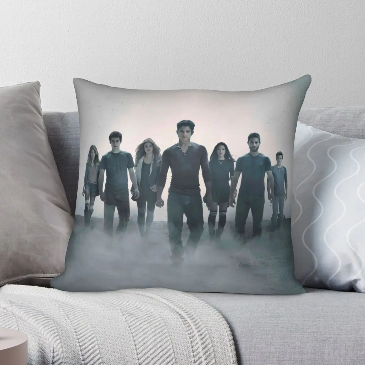 

Teen Wolf Pillowcase Polyester Linen Velvet Pattern Zip Decor Pillow Case Home Cushion Cover 18"