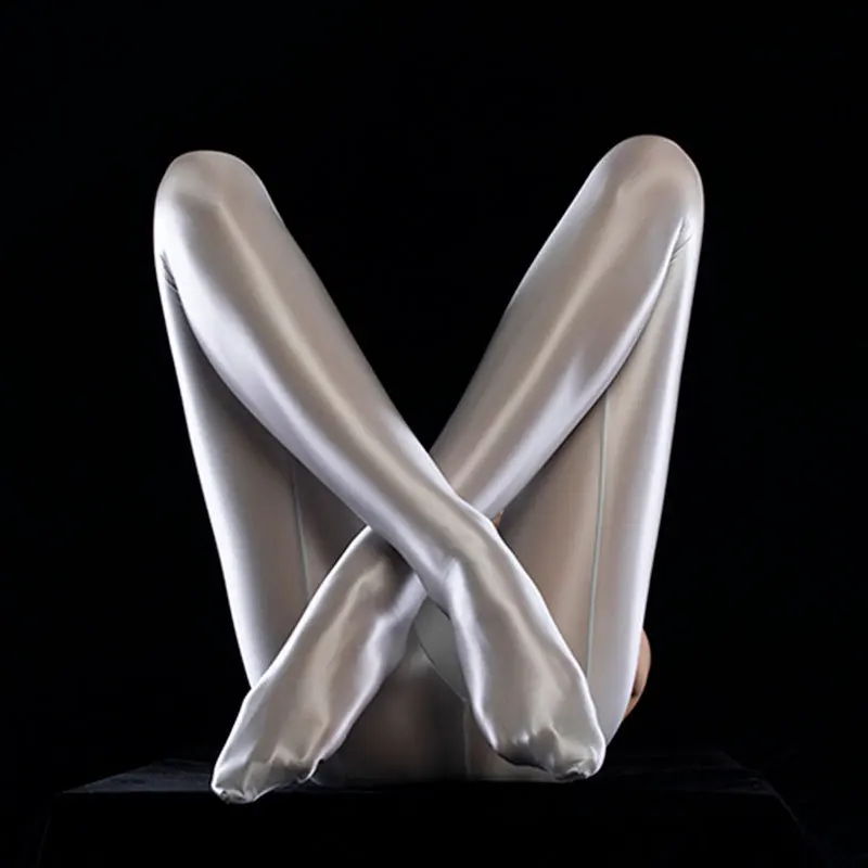 Glossy Women Ladies Yoga Workout Tights Gym Shiny Sports Leggings Fitness High Waist Stretch Gym Running  Pantyhose