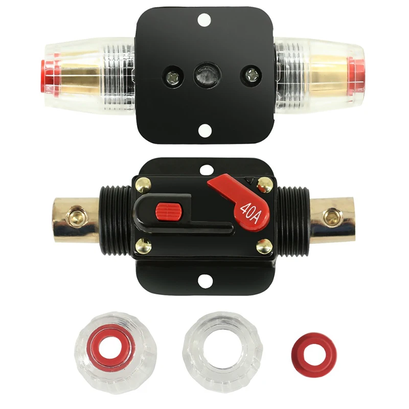 

Universal Car Automatic Reset Fuse Holder Switch 12V 100/50/30/20/40/60/80A Audio Modification Stereo Amplifier Circuit Breaker