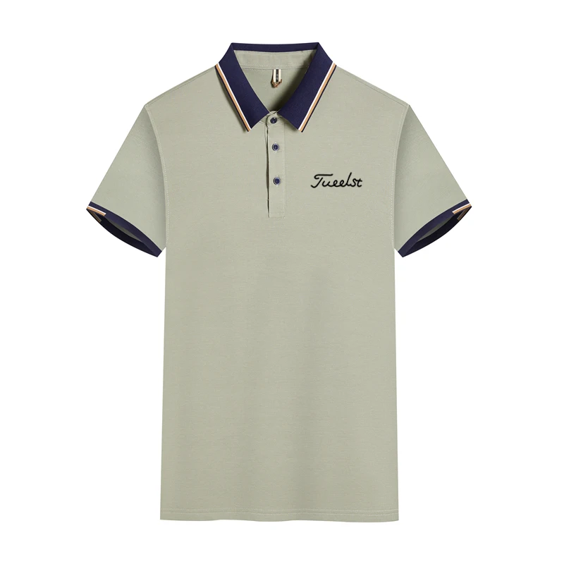 Golf Shirts Summer New Men's Quick-drying Breathable Golf Clothing Polyester Short Sleeve Top Lapel Wear Men's Polos T-shirt