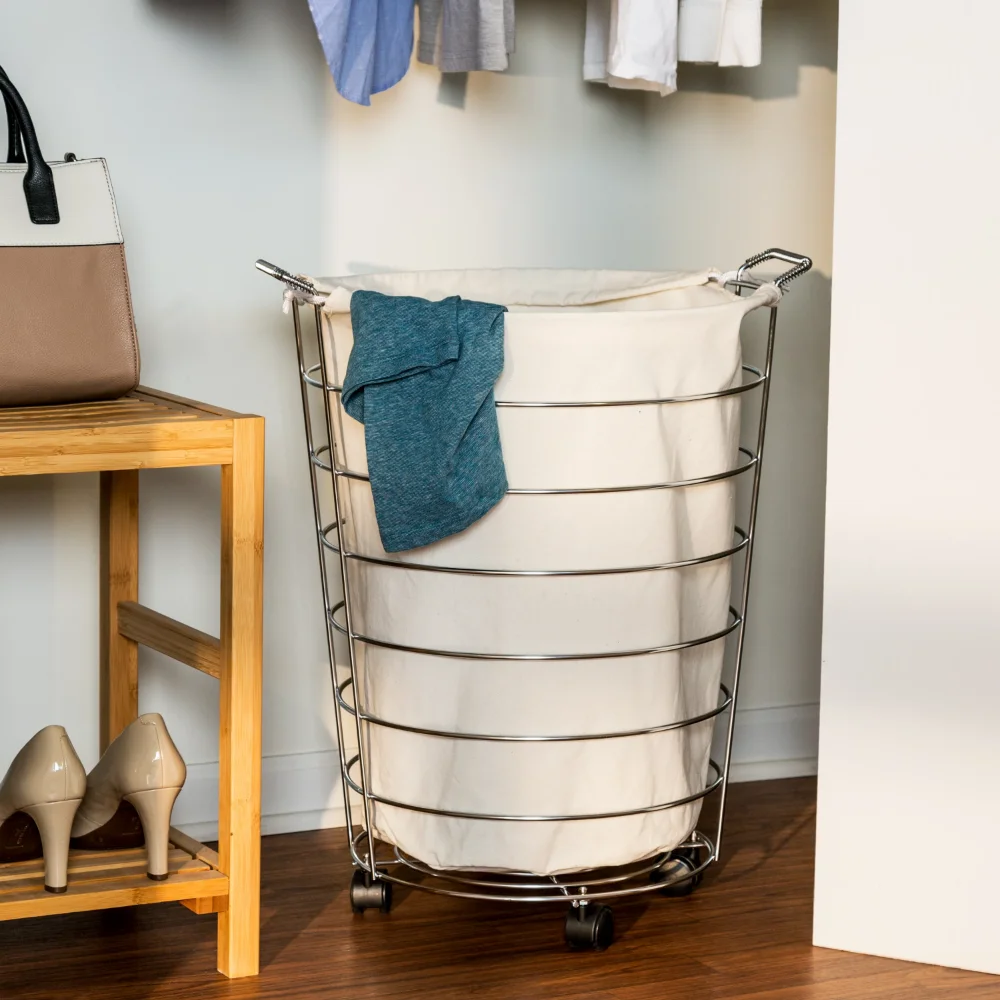 

Honey Can Do Chrome Wire Rolling Laundry Hamper