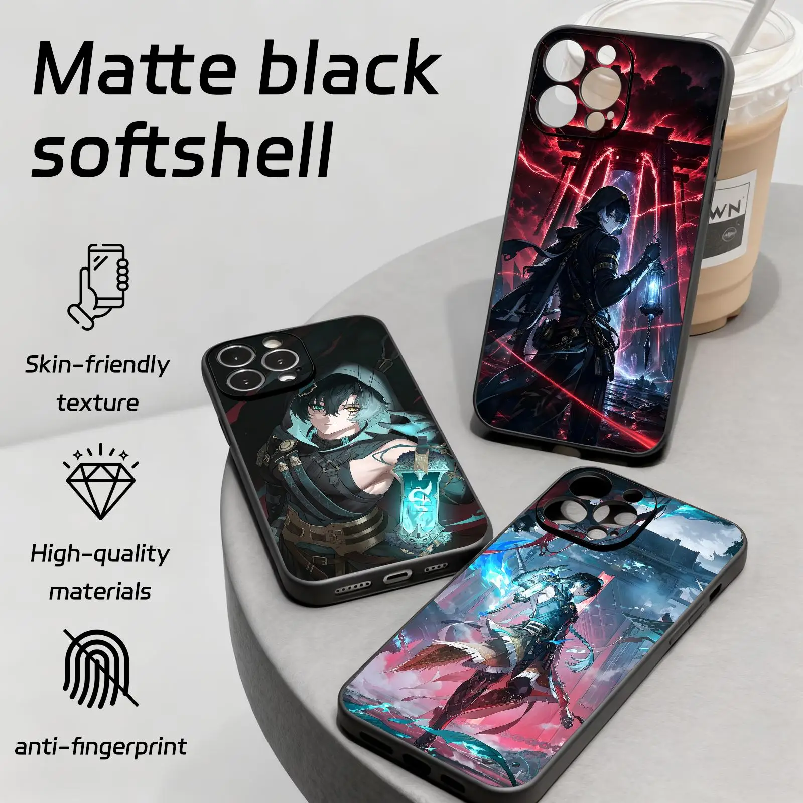 Фото Чехол для телефона для iPhone 18 17 16 15 14 13 12Plus Mini Pro Max, мягкий черный ударопрочный чехол Wuthering Waves jingran №1