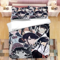 anime komi cant communicate 3d printed bedding set king duvet cover pillow case comforter cover bedclothes bed linens 03