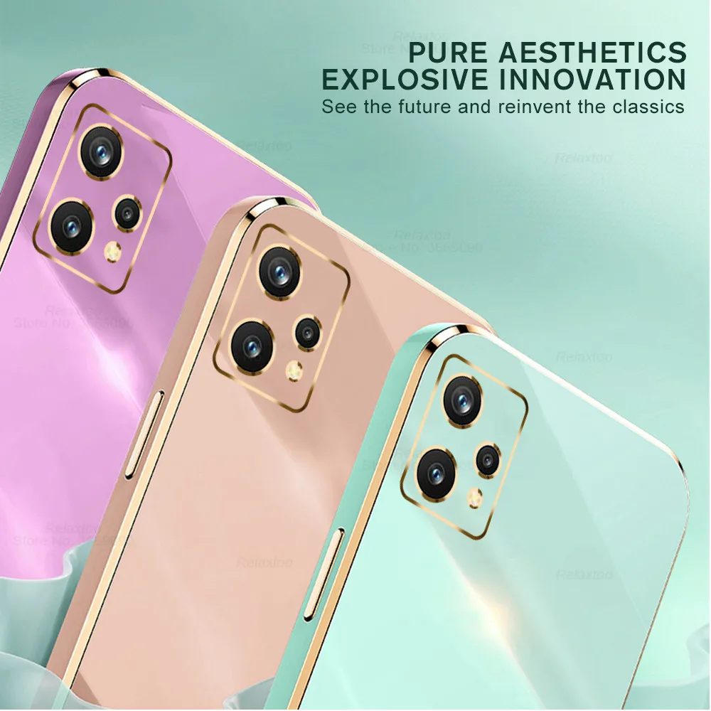 luxury plating square frame silicon case for oppo realme 9 pro plus proplus realme9pro realmi 9pro protection phone back cover free global shipping