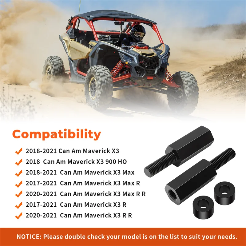

2" Seat Riser Brackets Mounts 2PCS, Seat Lift Mounts Kit fit for 2017-2022 Can Am Maverick X3 for Can-Am