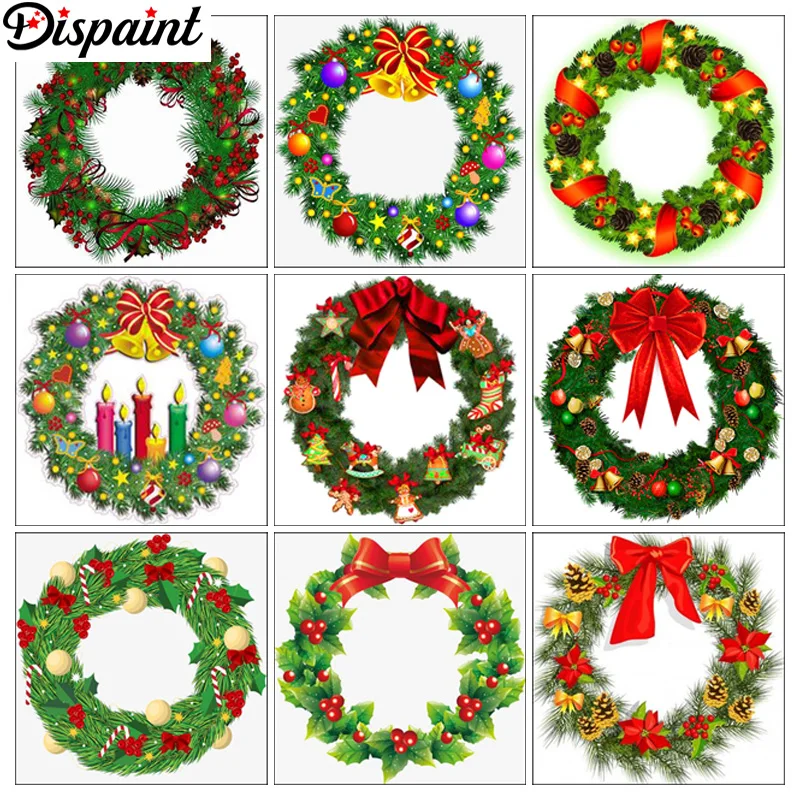 

Dispaint Full diamond Painting "Christmas Tree Bows" Resin Drill Embroidery 5D Diy Diamond Painting Handmade Cross Stitch gift