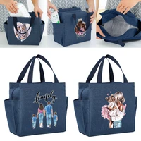 mom series printing portable insulated lunch bag school dinner bags multifunction large capacity picnic cooler thermal food pack