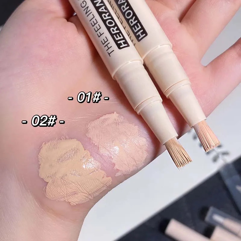 

Matte Liquid Concealer Pen With Brush Foundation Cream Makeup Lasting Brighten Invisible Pores Dark Circles Waterproof Cosmetic