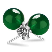 fashion women green jade stud earrings 68mm natural stone green gemstones ear studs bohemia earring wedding party jewelry gift