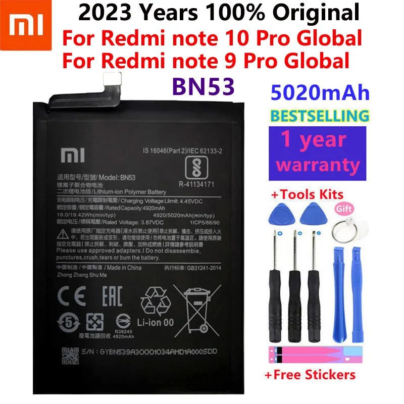 

100% оригинальный новый 5020 мАч BN53 Сменный аккумулятор для Xiaomi Redmi note 9 Pro Redmi note 10 Pro аккумулятор мобильный телефон