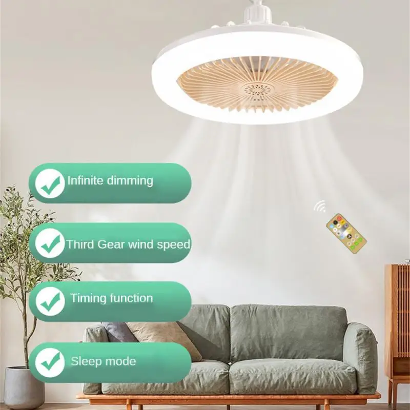 

30W Ceiling Fan With Lamp E27 Light Remote Control Aromatherapy Fan Lamp Bedroom Living Silent Cooling Fan Light