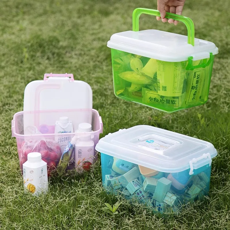 

CHAHUA Toy Storage Box Plastic Household Portable Building Block Sorting Turnover Box Transparent Storage Box Sundries Storage