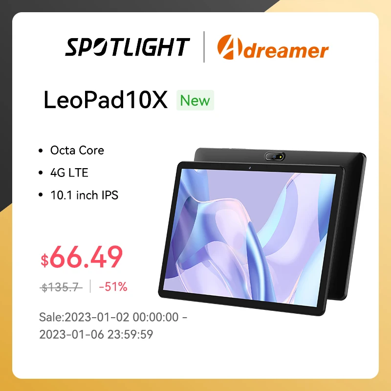  Adreamer LeoPad10X Tablet 10.1 Inch Android 11 Octa Core 4GB RAM 64GB ROM 1280x800 IPS 4G LTE Wifi GPS Tablets BT 4.0 PC 6000mAh 
