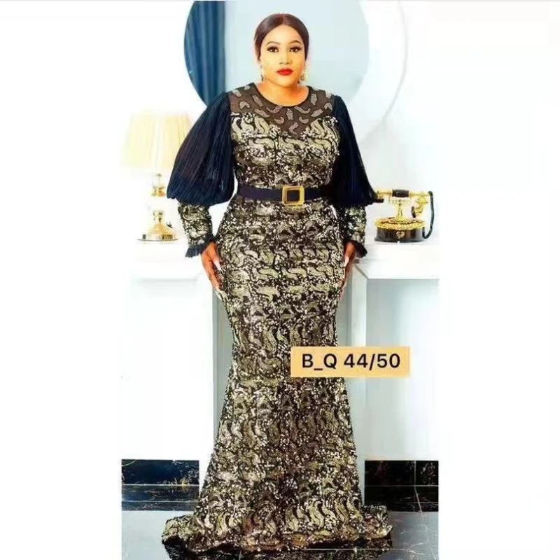 

Платье-макси в африканском стиле женское, с блестками