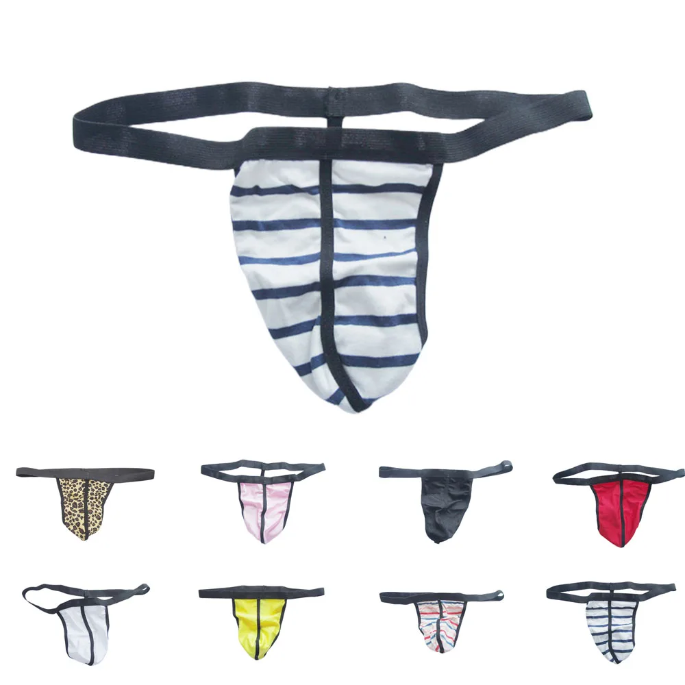 

Men Sexy Bulge Pouch T-back G-String Thong Low Rise Elastic Waist Breathable Underwear Briefs Underpants Panties