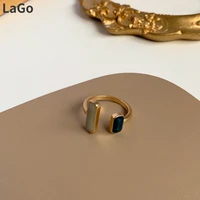 fashion jewelry open geometric finger rings hot sale pretty design metallic golden color women rings for party gifts wholesale