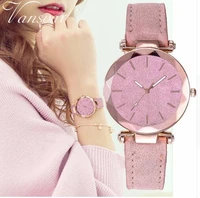 dropshipping women starry sky dial watch fashion luxury ladies leather quartz wrist watches vansvar brand relogio feminino