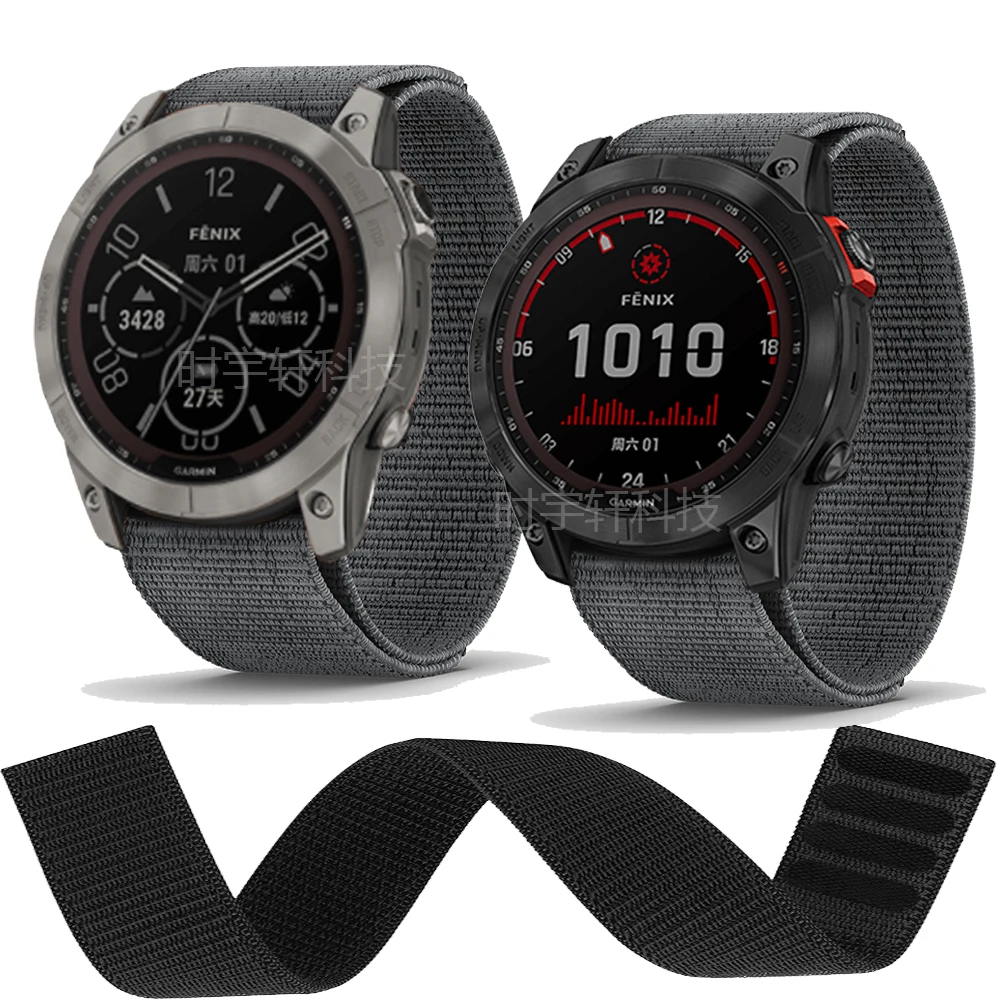 Ремешок нейлоновый для наручных часов Garmin Fenix 7X 7 7S 6 6X Pro 5 5X 5S/EPIX/tactical x DELTA 945 20 мм 22 26