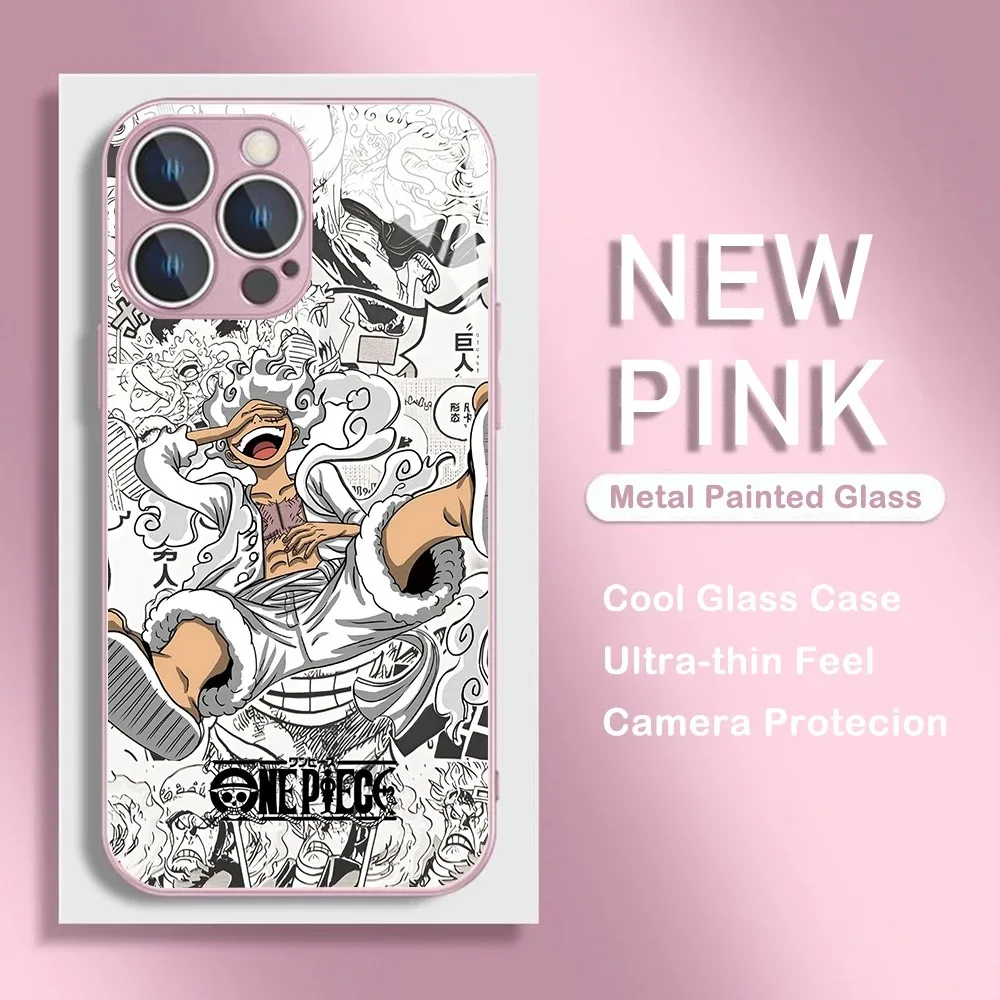 Anime Ones Pieces Luffy Zoro Metallic-Color Phone Case For SamsungA 21 22 23 24 30 32 33 34 51 52 53 54 71 72 73 5G Glass Hard