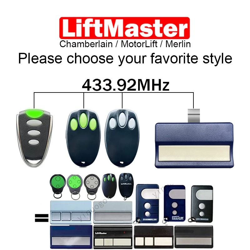 

For LiftMaster 94335E Remote Control Garage Door Handheld Transmitter 433.92MHz Garage Door Opener Chamberlain Motorlift Merlin