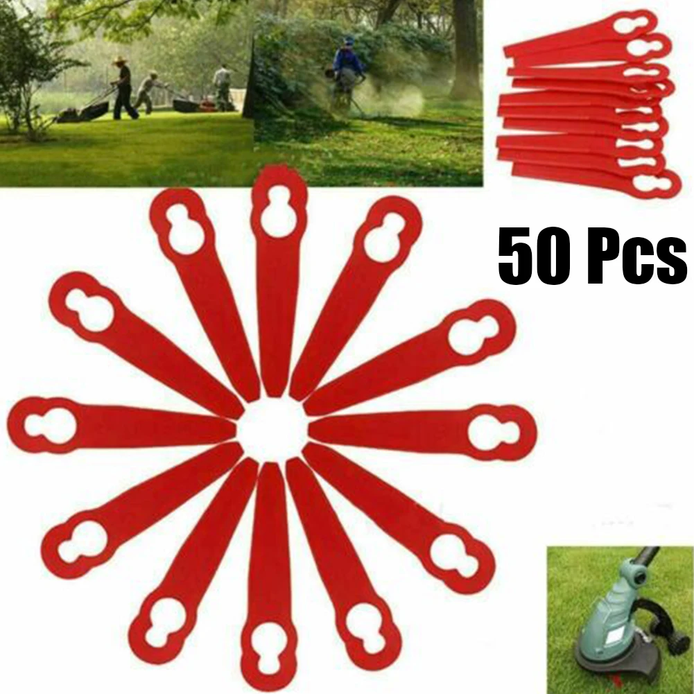 

50 шт. пластиковых лезвий для беспроводной газонокосилки Florabest FRTA20A1 FAT18B2 FAT18B3, улучшение эффективности газонокосилки, красные пластиковые ле...