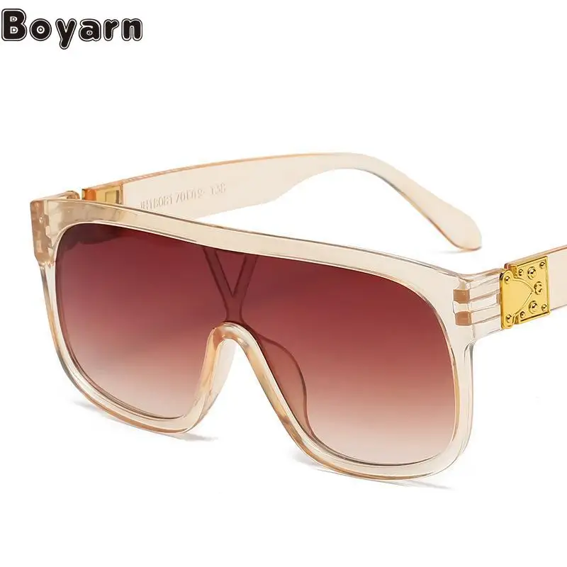 

Boyarn One Piece Fashion Sunglasses Large Frame Gafas De Sol Integrated Windscreen Retro Trend Sunglasse
