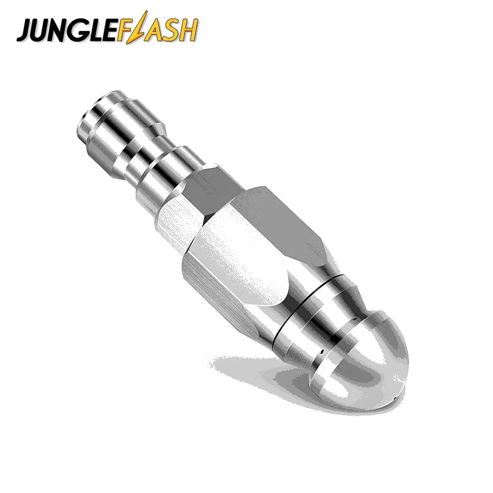 

JUNGLEFLASH насадка для канализационных канавок для мойки под давлением 1/4 дюйма быстрое соединение для сливного струйного очистителя 1 переднее...