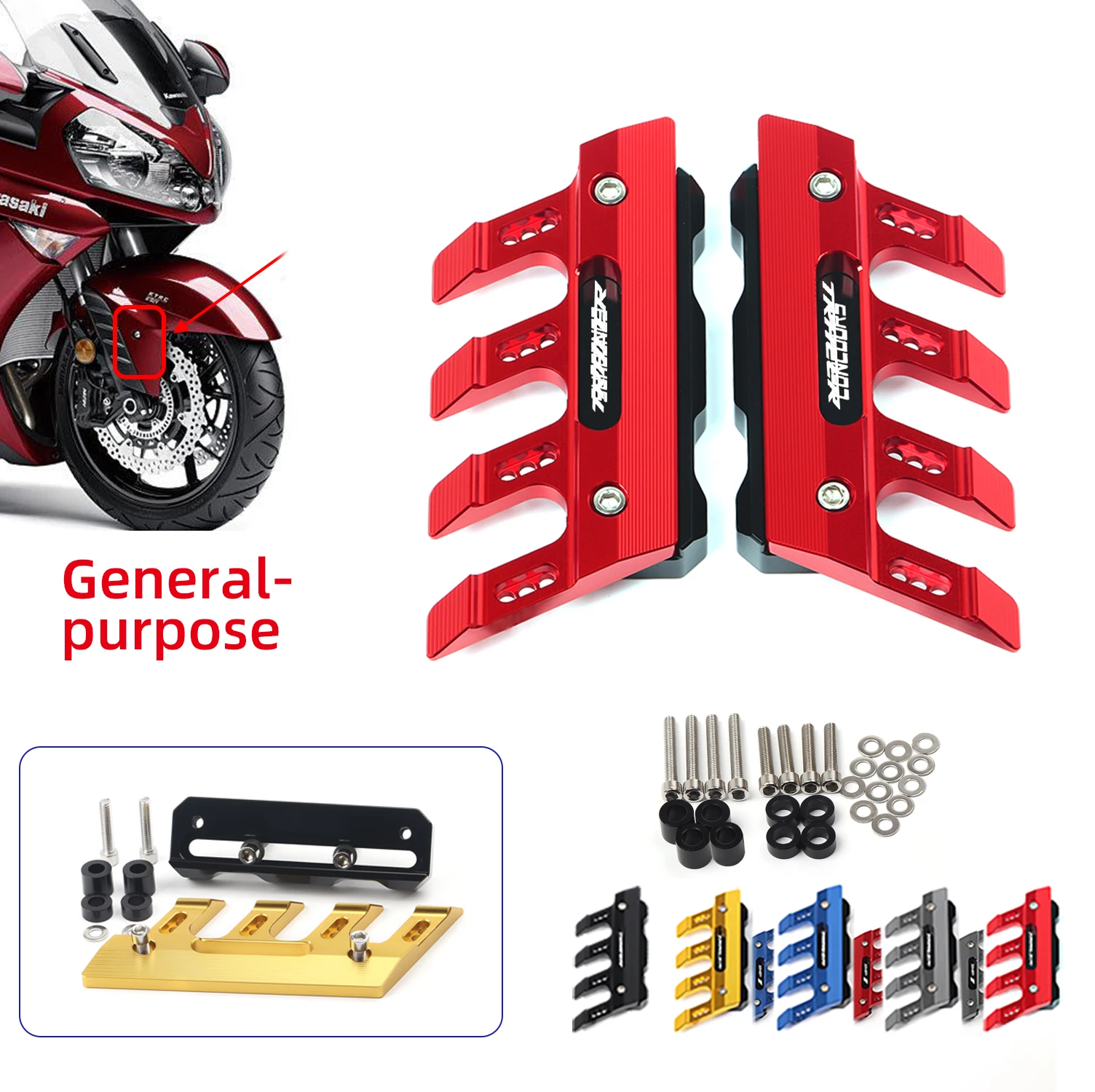 

For Kawasaki CONCOURS (CONCOURS 14)ABS Motorcycle Mudguard Front Fork Protector Guard Front Fender Anti-fall Slider Accessories