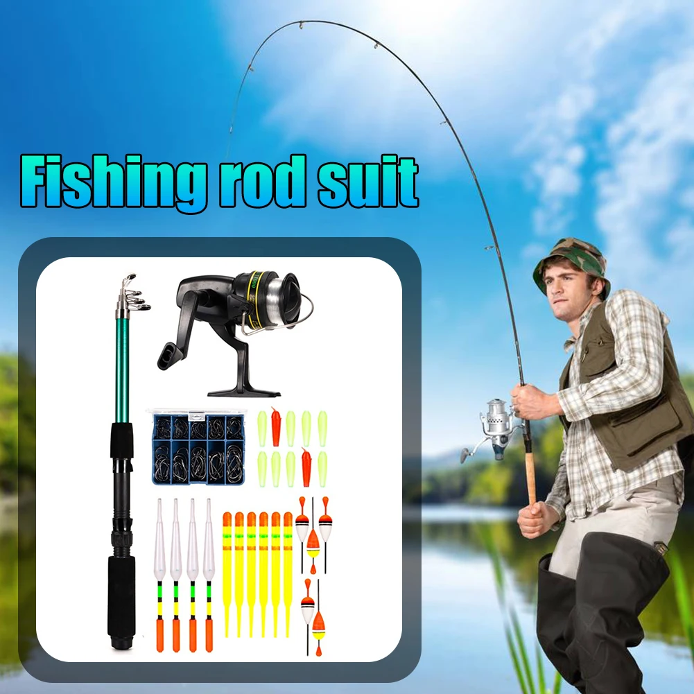 

1.6m Fishing Rods Kits Portable Travel Telescopic Tackle Full Sets Outdoor Sea Boat Fishing Accessories Kits For Fishing Lover