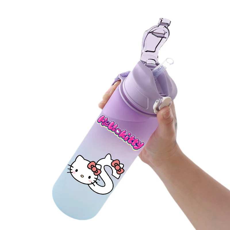 750 мл бутылка для воды Hello Kitty пластиковая чашка питья большой емкости соломенная