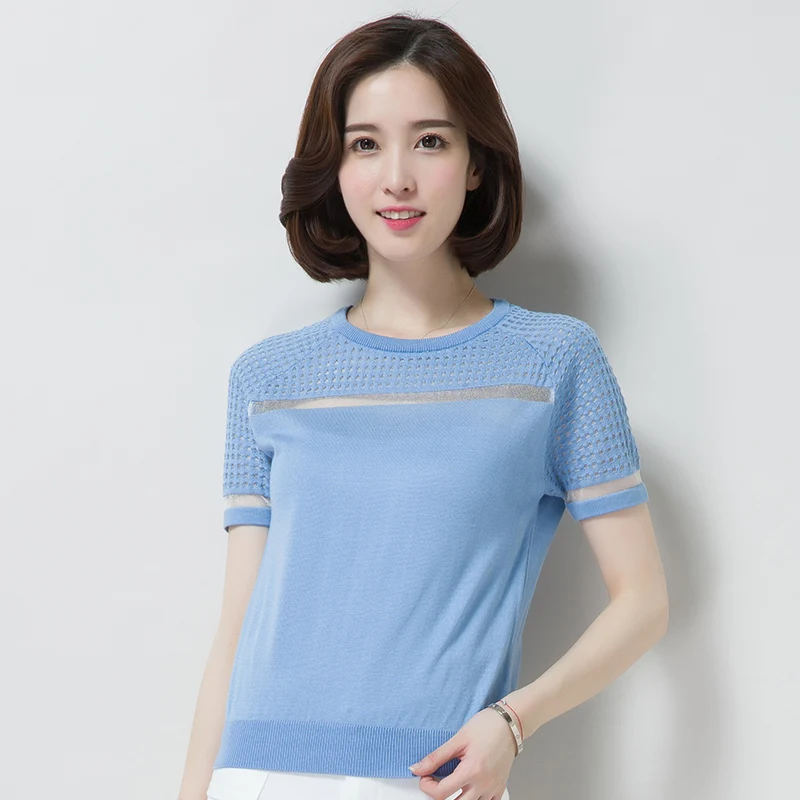 

sleeves Women's style foreign 2022 end high- latest short Blue leisure