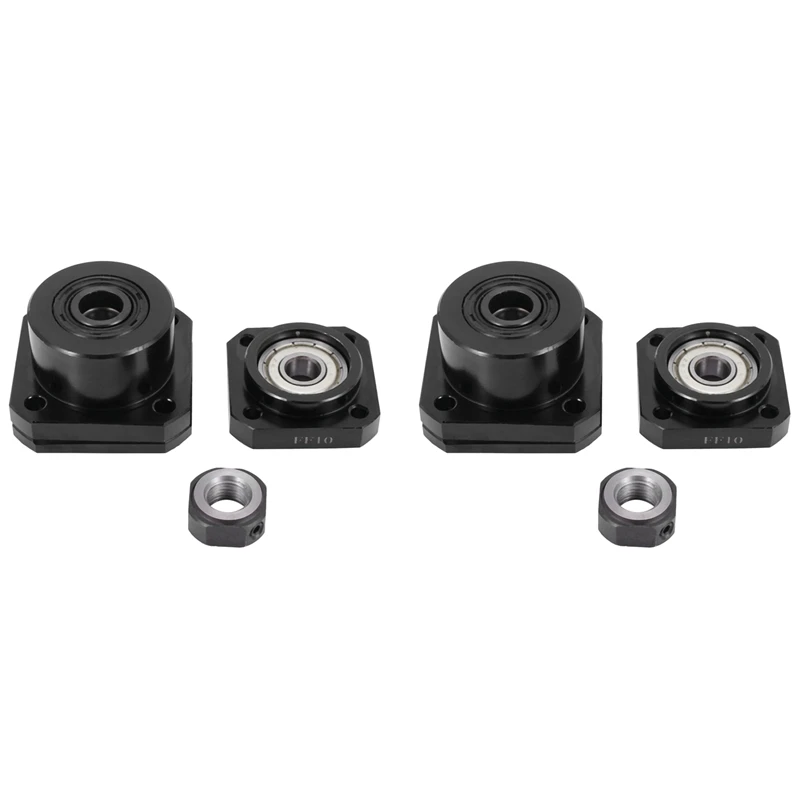 

2 Pcs FK10 Fixed Side +2 Pcs FF10 Floated Side For SFU1204 Ballscrew CNC Parts Ball Screw 1204 Fk/Ff10 End Support