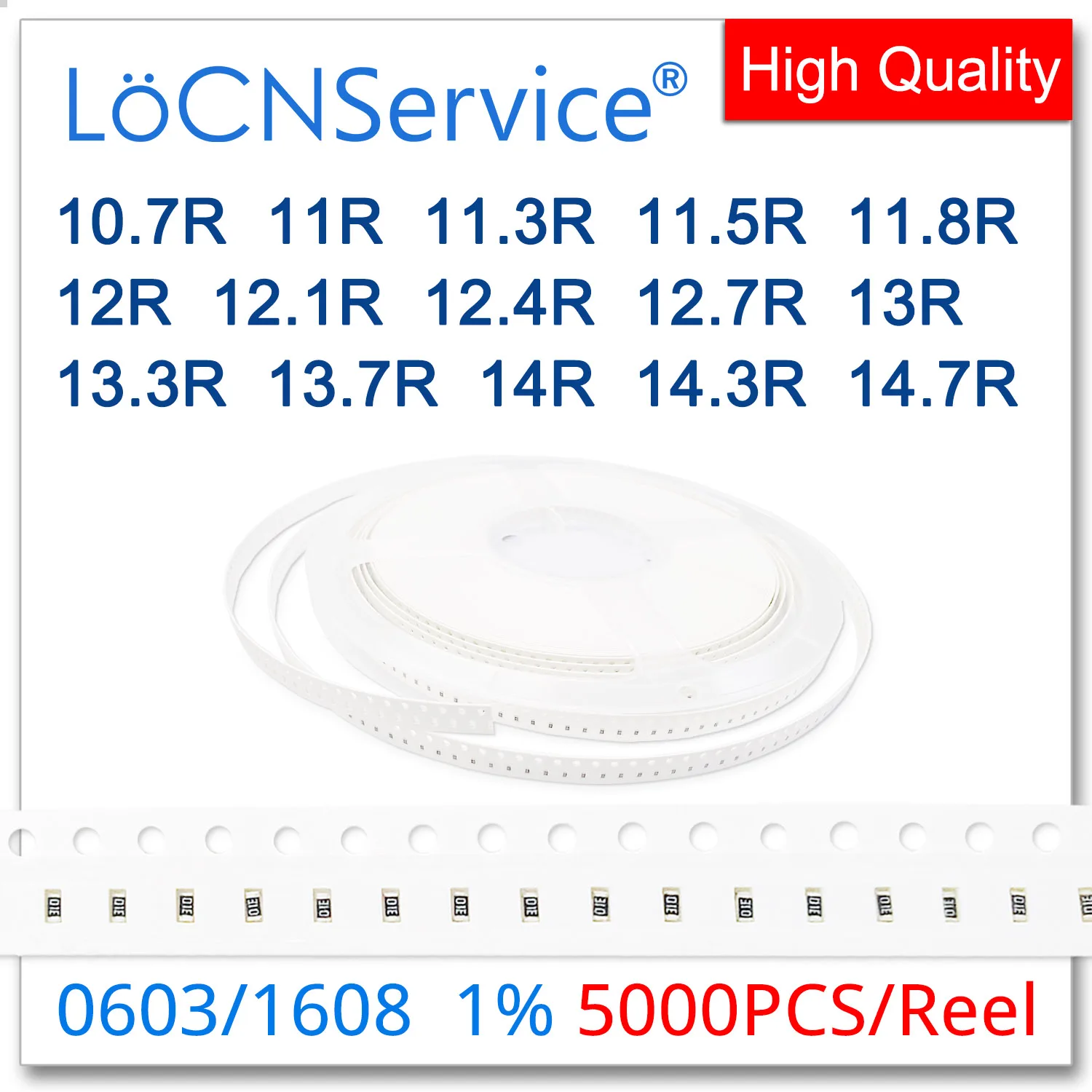 LoCNService 0603 1% 5000 шт. 10 7R 11R 11 3R 5R 8R 12R 12 1R 4R 13R 13 14R 14 1608 Резистор OHM