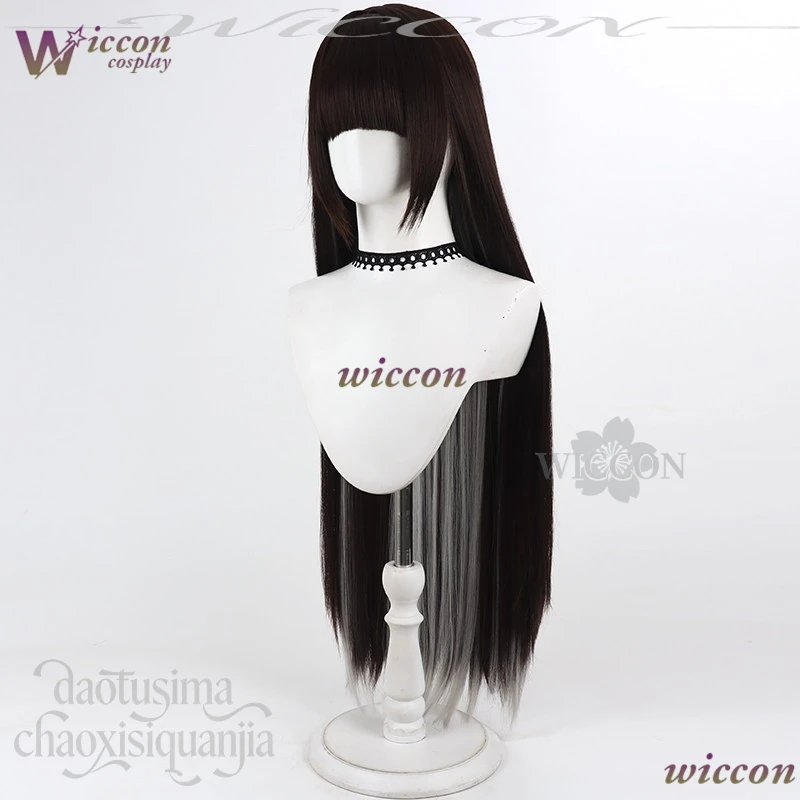 Фото WonkaCos Goddessss Anime Game Victoryry Cosplay Marcaana Длинные прямые коричневые волосы с серым внутренним цветом, синтетические волосы для Хэллоуина №4