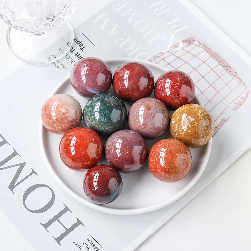 Новый шар из натуральных драгоценных камней рееки океан яшма хрустальный