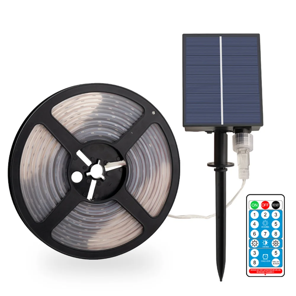 Светодиодная лента с солнечной зарядкой 8 режимов 15/10/5 м