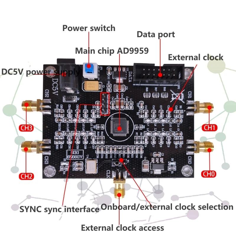 Модуль AD9959 многоканальный высокоскоростной модуль DDS генератор сигналов
