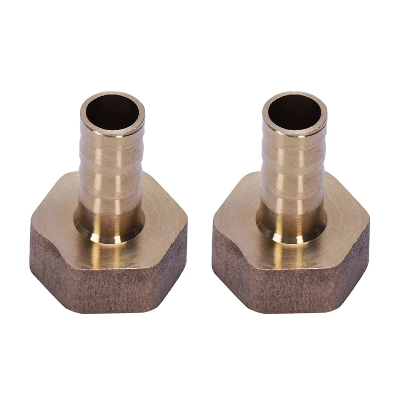 

2X Gold Brass Fitting 10Mm Hose Barb 1/2 Inch NPT Female Thread Straight Connector