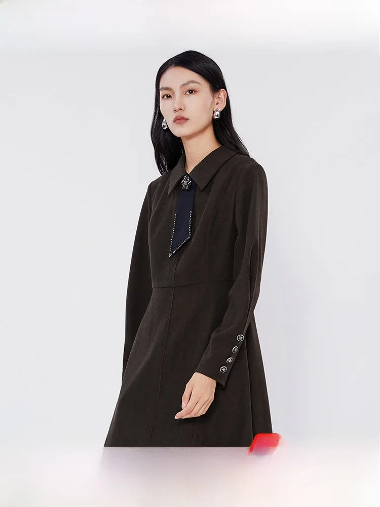 Piaolei французские рубашки платье весна 2024 новая женская одежда воротник-поло