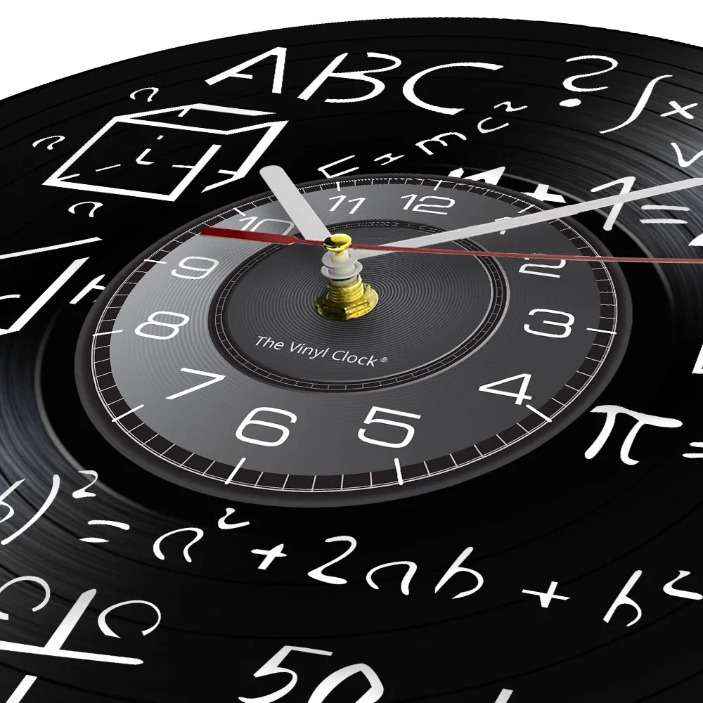 Настенные часы Science Art Math Equation виниловая запись школьные настенные с надписью Pi Geek