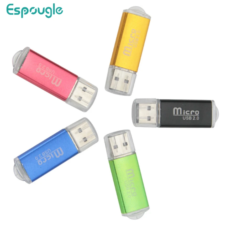 500pcs Colourful Mini USB 2.0 Micro SD TF Flash Portable Plastic Adapter Memory Card Reader for Laptop Mobile Phone Accessories