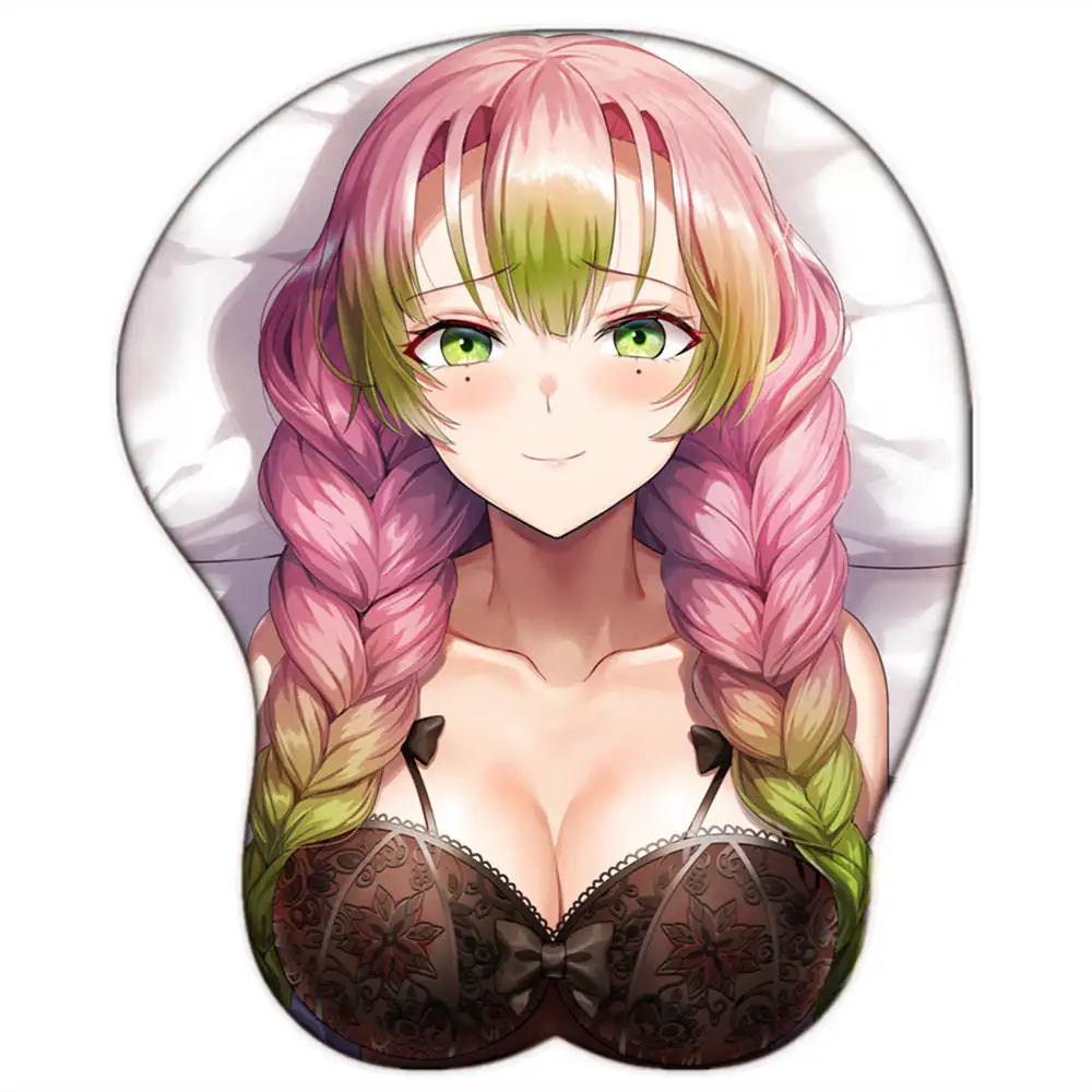 

Коврик для мыши Kimetsu No Yaiba Kanroji Mitsuri, силиконовый гелевый коврик для мыши с милыми рисунками аниме и сексуальными играми, с мангой, запястьями, ...