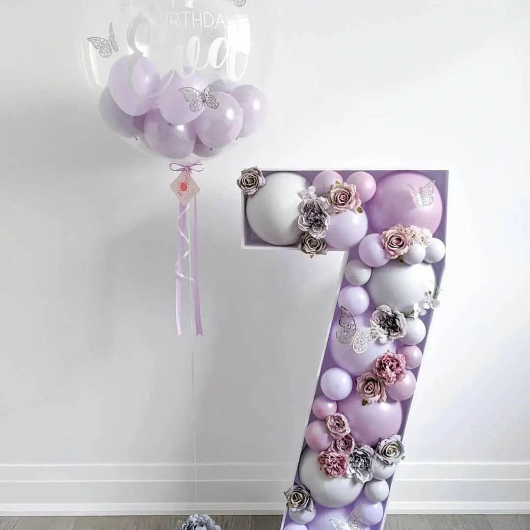 

Diy 73cm Big Mosaic Number Balloon Fill Box Holder Number Box Background Baby Shower Birthday Party Decoration Anniversary