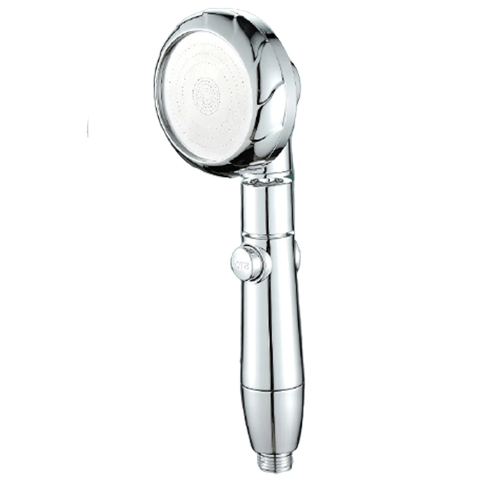 

Handheld Shower Head Polished Chrome Hotel Button Operation Bathroom Universal Convenient, Fast Three-Speed Pressurized