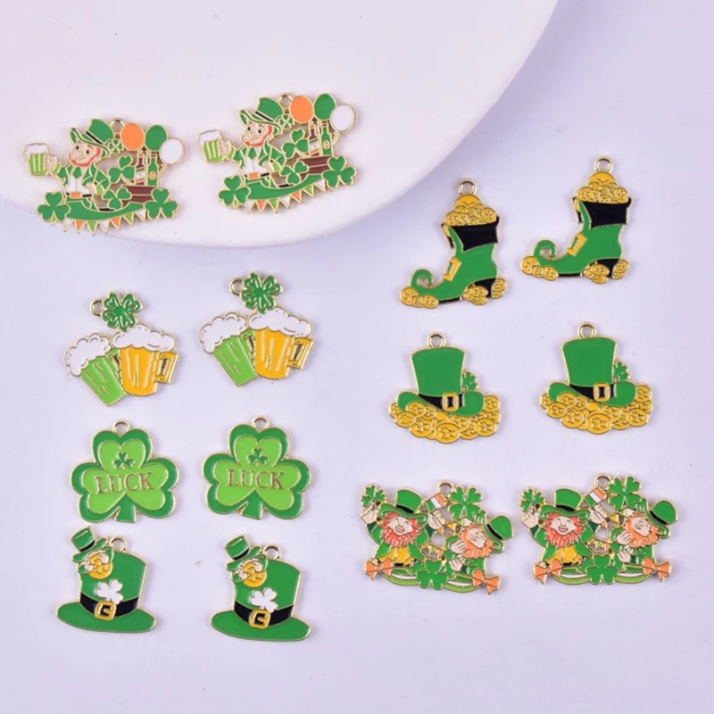

10 шт., подвески из металлического сплава с изображением клевера