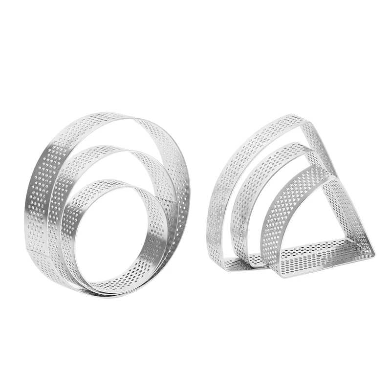 

Stainless Steel Perforated Tart Rings,Heat-Resistant Porous Cake Mousse Molds Ring,Non-Stick Bottom Tower Pie Cake Rings