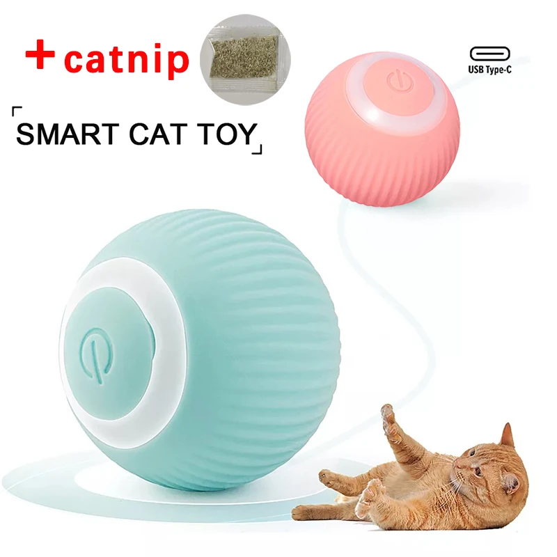 

Electric Cat Cheerble Ball Toys Automatic Rolling Smart Cats Toy Interactive for Pets Training Self-moving Kitten Indoor Playing