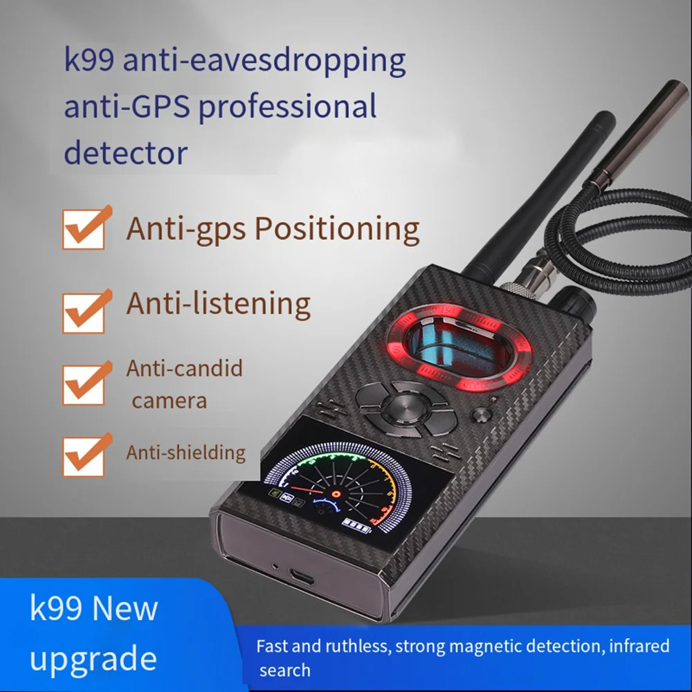 

Детектор радиочастотного сигнала K99, беспроводная камера с объективом, GPS детектор сканирования автомобиля, обнаружение отслеживания