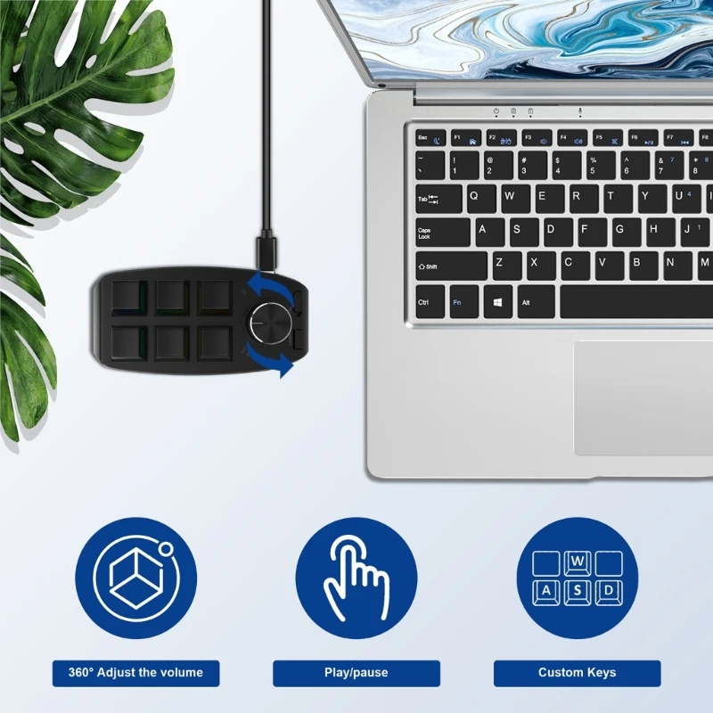 

Ручка механической клавиатуры с макросъемкой, 6 клавиш, 1 ручка, пользовательская механическая клавиатура с горячей заменой одной рукой